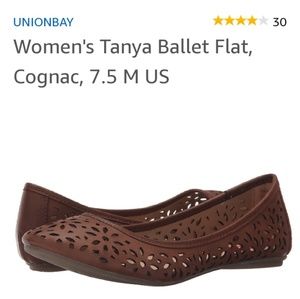 Natural Brown Leather Flats